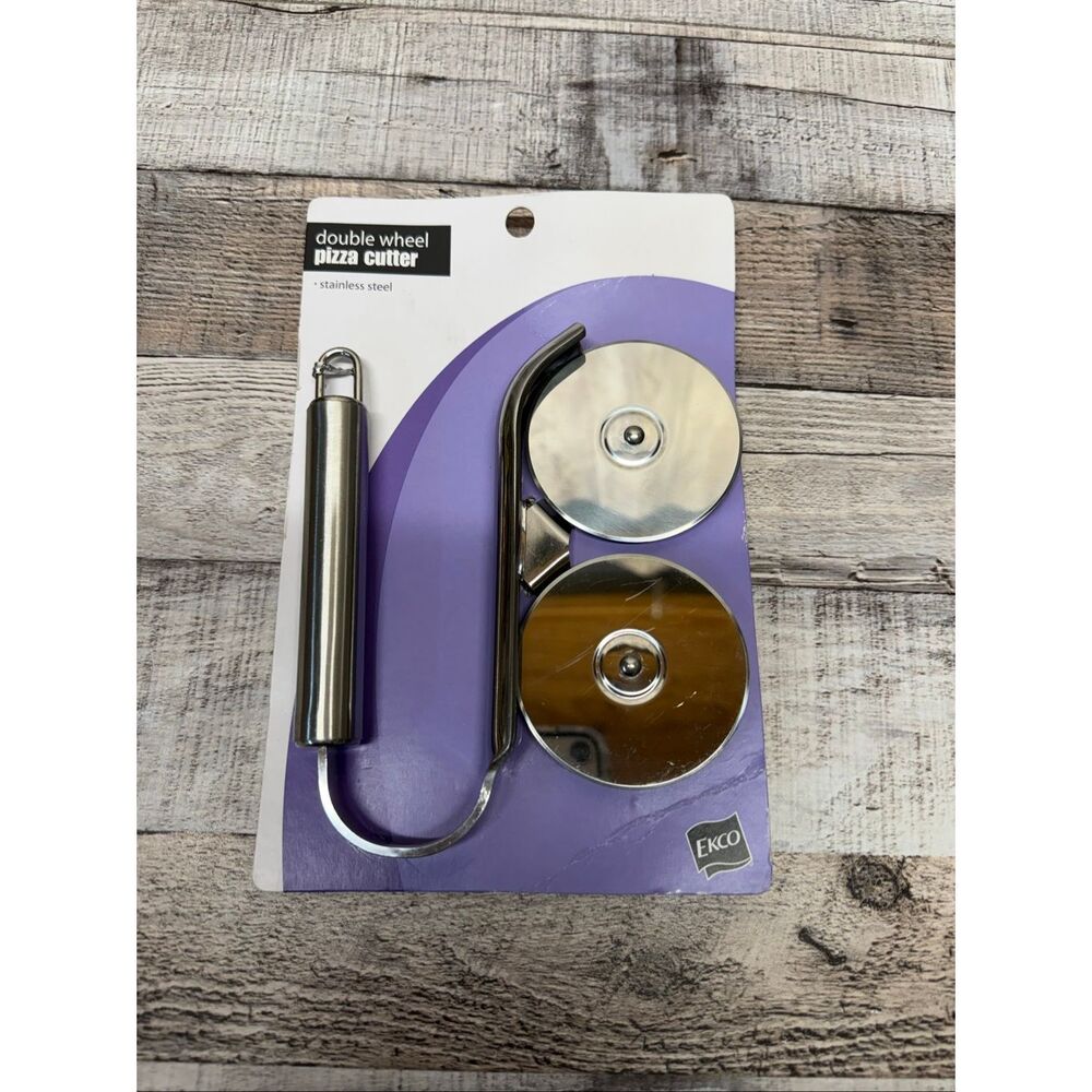 EKCO Double Wheel One Pass Pizza Cutter Stainless Steel